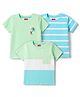 Babyhug Cotton Knit T-Shirts Half Sleeves with Graphics Light/Sky Blue 12-18 Months Pack of 3