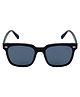 SeeSaw Solid Polarized & UV Protected Blue Lens Cat Eye Rectangle Sunglasses With Protective Hardcase - Black