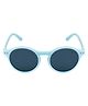 SeeSaw Solid Polarized & UV Protected Blue Lens Cat Eye Round Sunglasses With Protective Hardcase - Light Blue