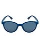 SeeSaw Solid Polarized & UV Protected Blue Lens Cat Eye Round Sunglasses With Protective Hardcase - Dark Blue