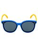 SeeSaw Colour Blocked UV Protected Polarized Blue Lens Wayfarer Sunglasses With Protective Hardcase - Blue