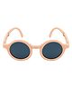 SeeSaw  Polarized & 100% UV Protected Blue Lens Foldable Solid Oval Sunglasses With Protective Hardcase - Peach