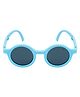 SeeSaw  Polarized & 100% UV Protected Blue Lens Foldable Solid Oval Sunglasses With Protective Hardcase - Sky Blue