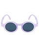 SeeSaw  Polarized & 100% UV Protected Blue Lens Foldable Solid Oval Sunglasses With Protective Hardcase - Purple