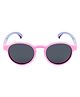 SeeSaw Colour Blocked  Polarized & UV Protected Blue Lens Round Sunglasses With Hard Case - Pink