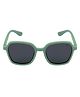 SeeSaw Solid Polarized & UV Protected Hexagon Sunglasses With Protective Hardcase - Green