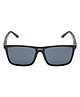 SeeSaw Solid Polarized & UV Protected Blue Lens Cat Eye Rectangle Sunglasses With Protective Hardcase - Black