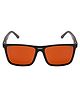 SeeSaw Solid Polarized & UV Protected Blue Lens Cat Eye Rectangle Sunglasses With Protective Hardcase - Black