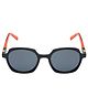 SeeSaw Colour Blocked Polarized & UV Protected Blue Lens Hexagon Sunglasses With Hard Case - Black