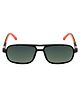 SeeSaw Solid Polarized & UV Protected Rectangle Sunglasses With Protective Hard Case - Black