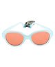 SeeSaw Solid Polarized & UV Protected Oval Sunglasses With Protective Hard Case - Light Blue