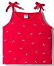 Tango Single Jersey Knit Sleeveless Slip With Bow Print - Red