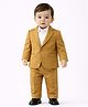 Spool Junior Cotton Woven Full Sleeves Solid 3 Piece Party Suit - Yellow