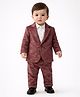 Spool Junior Velvet Woven Full Sleeves Textured 3 Piece Party Suit Set - Pink