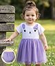 Babyhug Cotton Knit Frocks with Bloomer/Shorts Short Sleeves Round Neck Rabbit Applique Lavender 18-24 Months