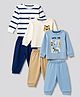 Bonfino 100% Cotton Knit Full Sleeves T-Shirt & Pyjama Night Suit with Animals Print Pack of 3- Multicolour