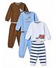 Bonfino 100% Cotton Knit Full Sleeves T-Shirts & Pyjama Night Suits with Animal Print Pack of 3 - Multicolor