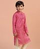 KISAH Viscose Woven Full Sleeves Bandhani Printed Kurta - Pink