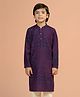 KISAH Cotton Woven Full Sleeves Abstract Printed Kurta - Purple