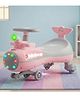 Baybee Diver Swing Car for Kids | Twister & Manual Push Ride on Baby Car with RGB Light & Music | Magic Car for Kids with 360° Steering & Backrest | Kids Car for 2 - 5 Years Boy Girl (Pink)