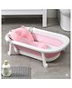 Purple Tots Baby Bath Tub With Temperature Gauge & Soft Cushion -White & Pink