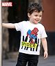 Babyhug Marvel Single Jersey Knit Half Sleeves T-Shirt with Spiderman Graphic - White