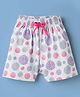 Evimo Single Jersey Knit Above Knee Length Shorts with Polka Dots Print - Light Blue
