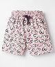 Evimo Single Jersey Knit Above Knee Length Heart Printed Shorts - Pink