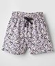 Evimo Single Jersey Knit Above Knee Length Heart Printed Shorts - Purple