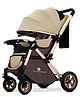 StarAndDaisy Baby Stroller Pram With Foldable Design, Food Tray, 4 Wheel Suspension, Convertible & Adjustable Seat, 5 Point Safety Belt, Light Weight & Convenient - Brown