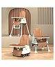 StarAndDaisy Comfort 4 in 1 Premium Multifunctional High Chair with Booster Normal & Detachable Tray Adjustable Height One Hand Adjustable Ultra Soft Cushion - Brown