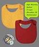 Cocoon Organics Cotton 3 Layer Padded Highly Absorbant Bibs Pack of 2 - Yellow & Red