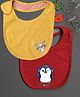 Cocoon Organics Cotton Double Layer Rabbit & Penguin Print Bibs Pack of 2 - Red & Yellow
