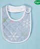 Cocoon Organics Cotton Multi Layer Padded Highly Absorbant Snow Flakes Print Bib - Sky Blue & White