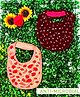 Cocoon Organics Cotton Double Sided With One Side Towel Layer Floral Print Highly Absorbant Bibs Pack of 2 - Peach & Dark Red