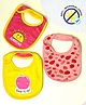 Cocoon Organics Cotton Towel Double Sided Flower Fruit & Sunshine Print Highly Absorbant Bibs Pack of 3 - Yellow Pink & Peach