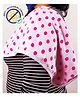 Cocoon Organics Cotton Towel Double Sided Polka Dot Print Highly Absorbant Burp Cloth - White & Pink
