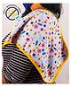 Cocoon Organics Cotton Towel Double Sided Flower Print Highly Absorbant Burp Cloth - White & Yellow