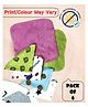 Cocoon Organics Cotton Solid Towel & Printed Interlock Wash Cloth Pack of 6 - Green White Pink (Print / Colour May Vary)
