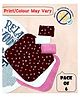Cocoon Organics Cotton Solid Towel & Printed Interlock Wash Cloth Pack of 6 - White Pink (Print / Colour May Vary)