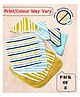 Cocoon Organics Cotton Solid Towel & Striper Print Interlock Wash Cloth Pack of 8 - Yellow Sky Blue (Print / Colour May Vary)