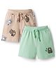 Babyhug Cotton Knit Mid Thigh Length Shorts with Sea Vehicle Print Pack of 2 - Multicolor