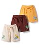 Babyhug Single Jersey Knit Mid Thigh Shorts with Dino Print Pack of 3 - Multicolor