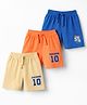 Babyhug Cotton Single Jersey Knit Mid Thigh Shorts With Text Print Pack of 3 - Multicolor