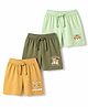 Babyhug Single Jersey Knit Mid Thigh Shorts with Animal Print Pack of 3 - Multicolor