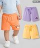 Babyhug Single Jersey Knit Mid Thigh Shorts With Animal & Text Print Pack of 3 - Multicolor
