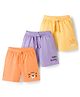 Babyhug Single Jersey Knit Mid Thigh Shorts With Animal & Text Print Pack of 3 - Multicolor
