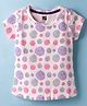Evimo Single Jersey Knit Half Sleeves T-Shirt with Polka Dots Print - Light Pink