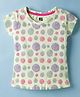 Evimo Single Jersey Knit Half Sleeves T-Shirt with Polka Dots Print - Sea Green
