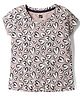 Evimo Single Jersey Knit Half Sleeves T-Shirt with Heart Print - Light Pink